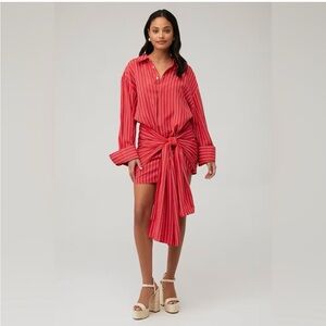 Bardot Red and White Striped Dress